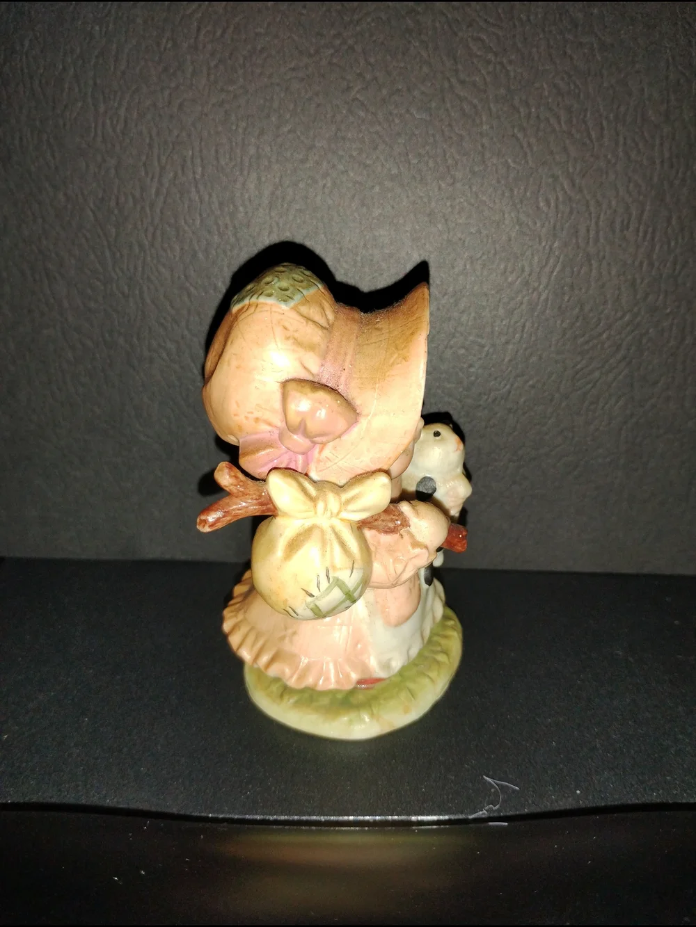 Vintage Homco Ceramic Hobo Girl Figurine with Bindle and Cat